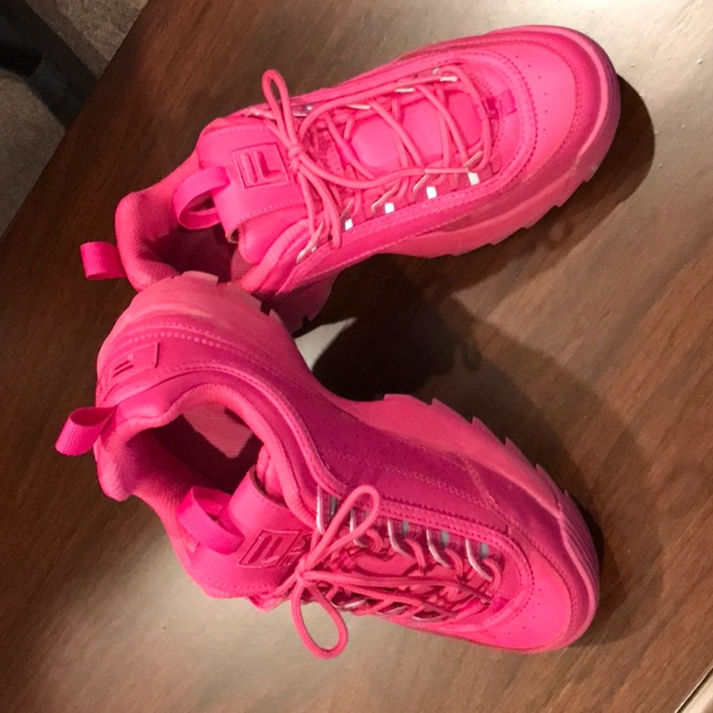 GUC Hot Pink Barbiecore Fila Disruptor Chunky Sneakers